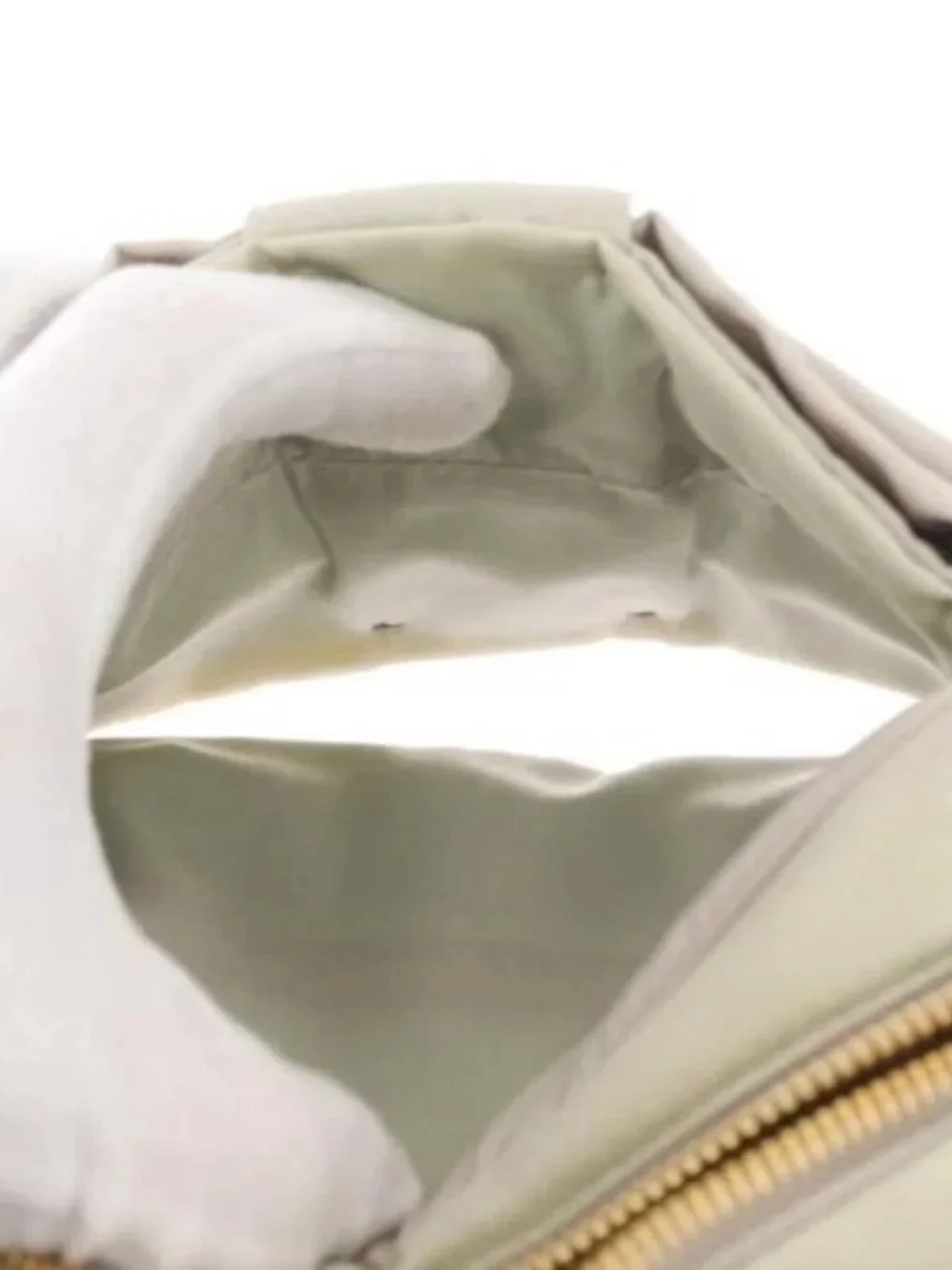 PRADA Shoulder Bag Nylon Ivory Gold Auth 168292 - Picture 10 of 16